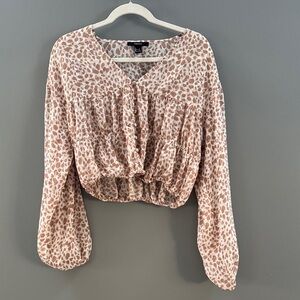 Forever 21 Beige Animal Print Blouse